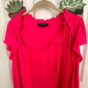 Lane Bryant Hot Pink Ruffle Top
